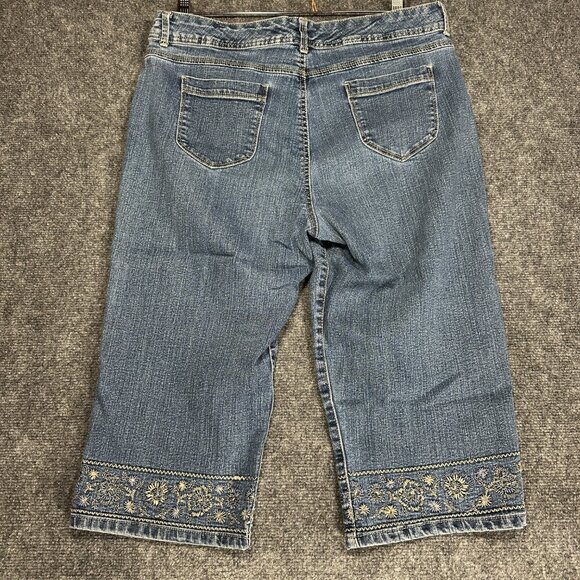 Gloria Vanderbilt Jeans Womens 12 The Perfect Fit Cotton Stretch Crop Embroider - Picture 7 of 8